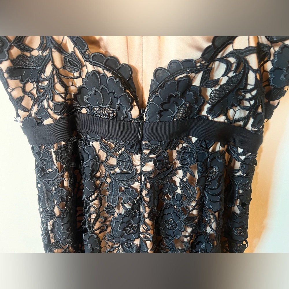 Catherine Deane Lace Cami-Strap Jumpsuit, Black/Almond | size 6 - Picture 6 of 12